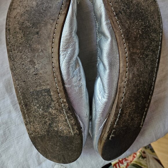 Miu Miu silver ballet flat prism crystal embellished, elastic heel Italy sz 38.5 - Picture 10 of 14